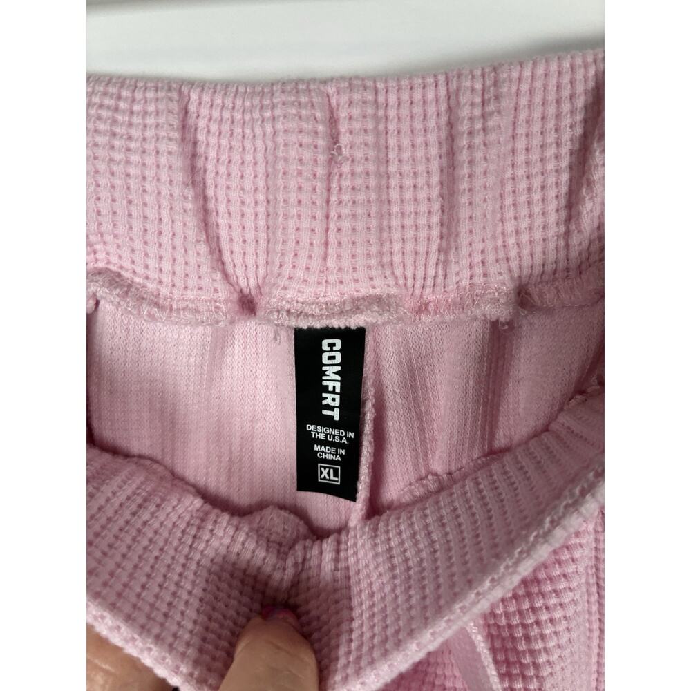 COMFRT Comfort XL Waffle Knit Lounge Pants Lot Of 3 Pink Lavender Lilac Wide Leg - Picture 2 of 11